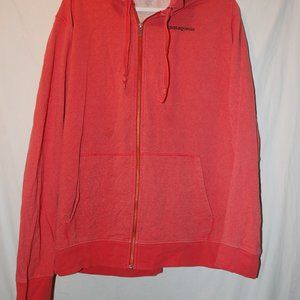 Men's Patagonia Logo Midweight Full-Zip Hooded Sweatshirt XL Red Organic Cotton